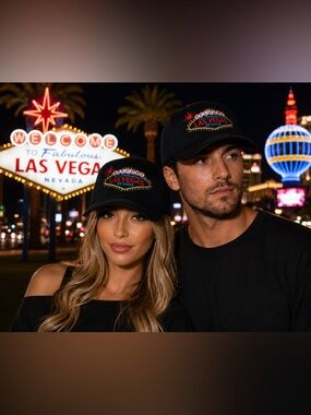 Welcome to Las Vegas  Unisex Embroidered Black Baseball Cap